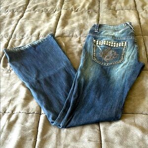 Miss Me Distressed Studded Bootcut Jeans 26